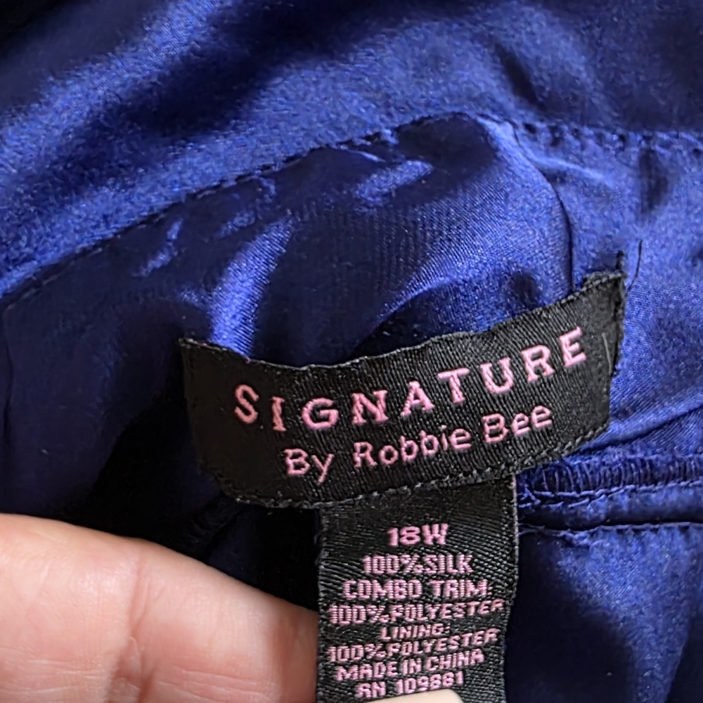 Robbie Bee Royal Blue Midi Dress Silk  Size 18W - Picture 8 of 8